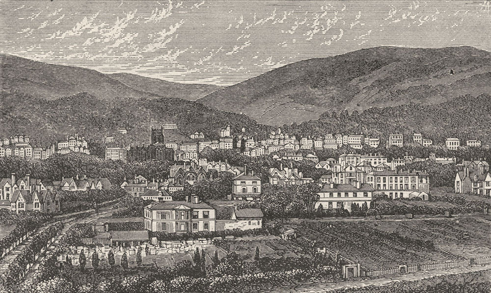 WORCS. Malvern Hills. towards 1898 old antique vintage print picture